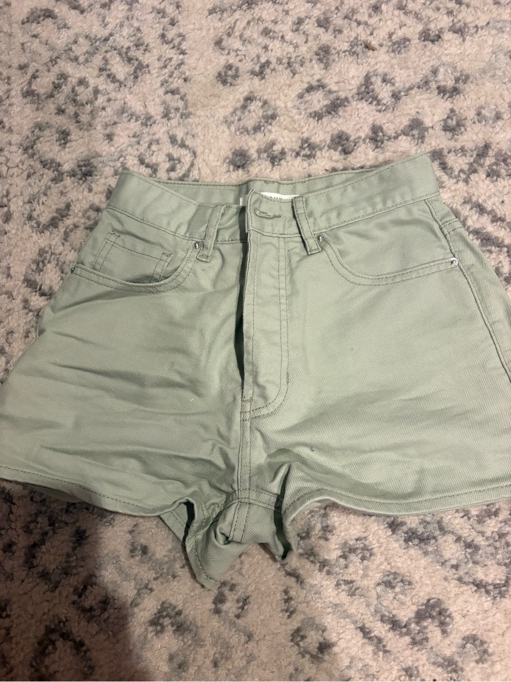 PacSun High-Waist Denim Shorts in Sage